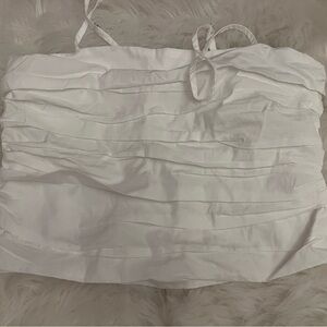 Nasty Gal White Smocked Strapless Top